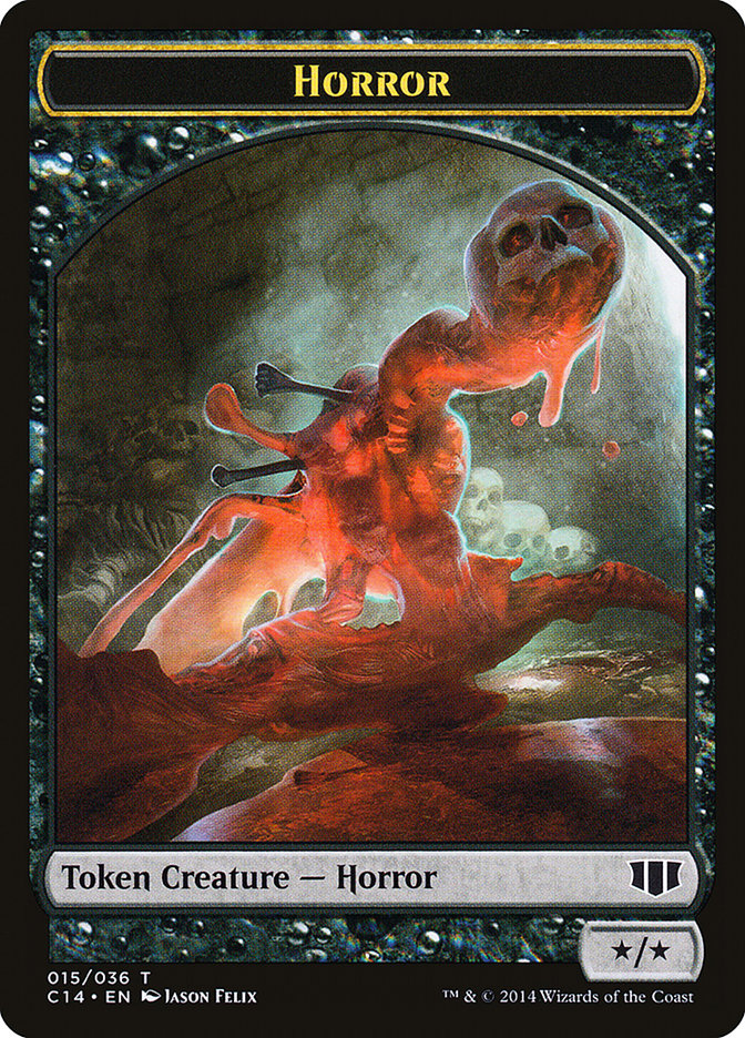 Horror // Zombie (016/036) Double-sided Token [Commander 2014 Tokens] | Enigma On Main