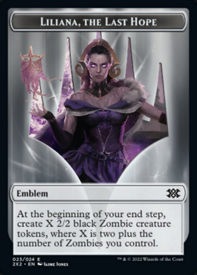 Liliana, the Last Hope Emblem // Spirit Double-sided Token [Double Masters 2022 Tokens] | Enigma On Main