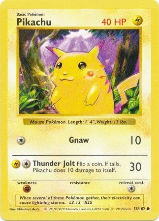 Pikachu (58/102) (Red Cheeks Misprint) [Base Set Shadowless Unlimited] | Enigma On Main