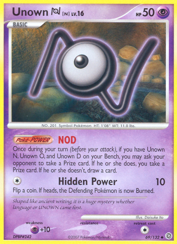 Unown N (69/132) [Diamond & Pearl: Secret Wonders] | Enigma On Main