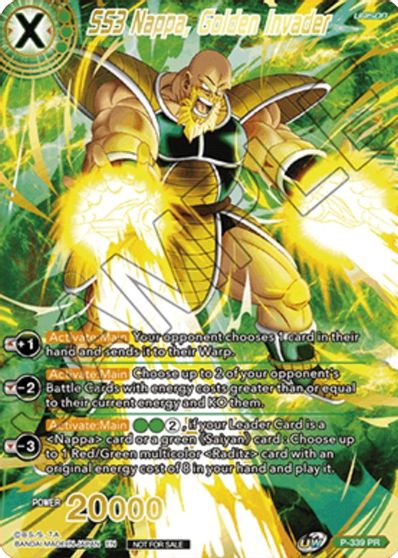 SS3 Nappa, Golden Invader (Gold Stamped) (P-339) [Saiyan Showdown Prerelease Promos] | Enigma On Main