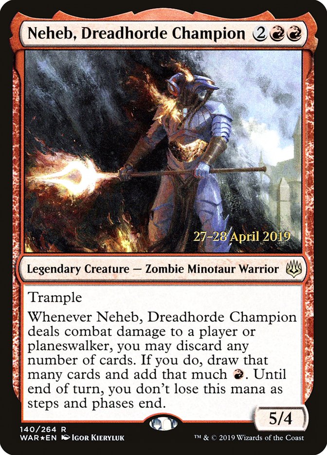 Neheb, Dreadhorde Champion  [War of the Spark Prerelease Promos] | Enigma On Main