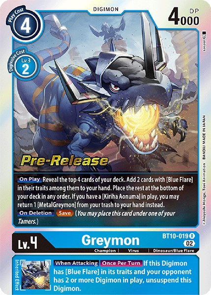 Greymon [BT10-019] [Xros Encounter Pre-Release Cards] | Enigma On Main