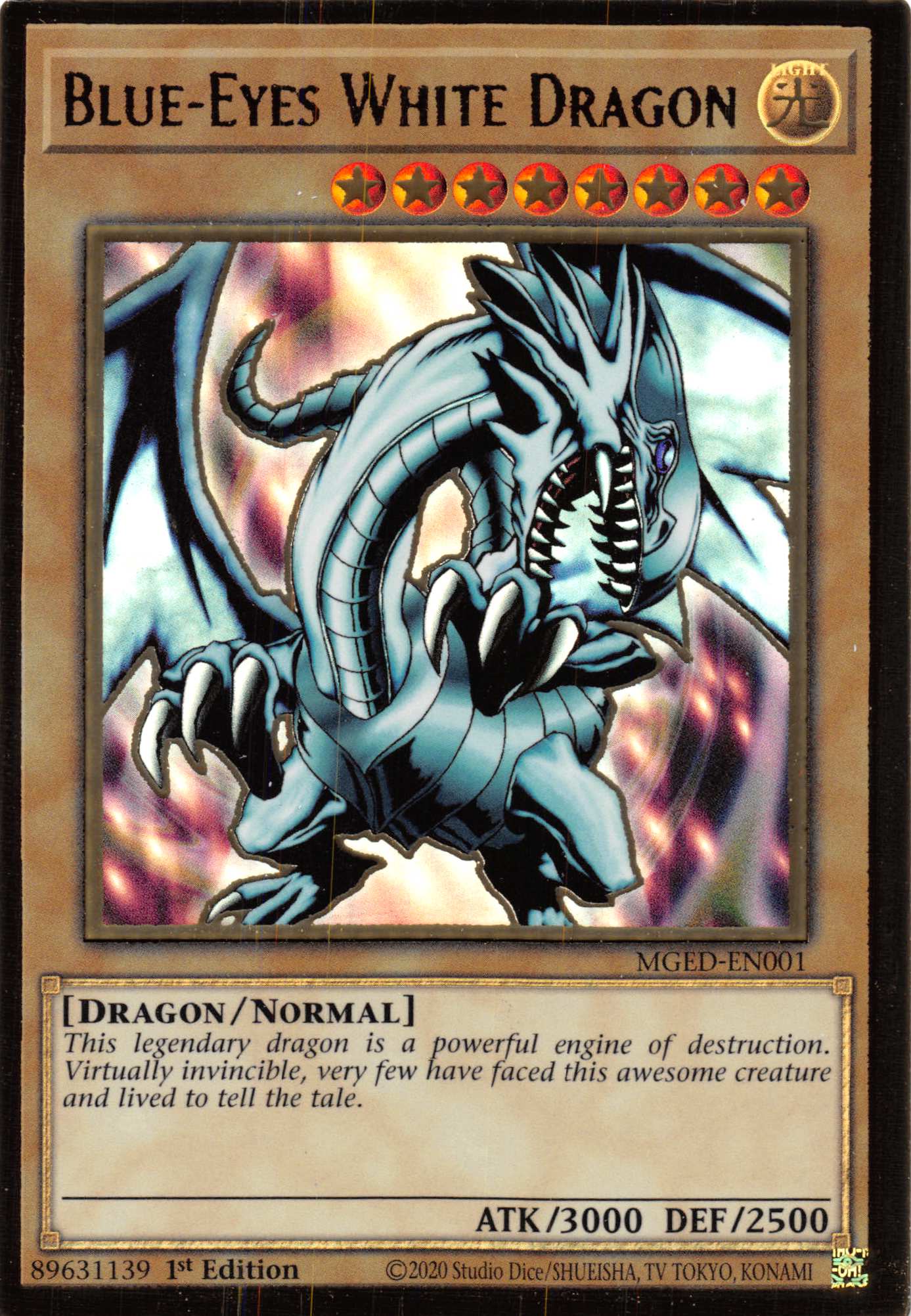 Blue-Eyes White Dragon (Alternate Art) [MGED-EN001] Gold Rare | Enigma On Main