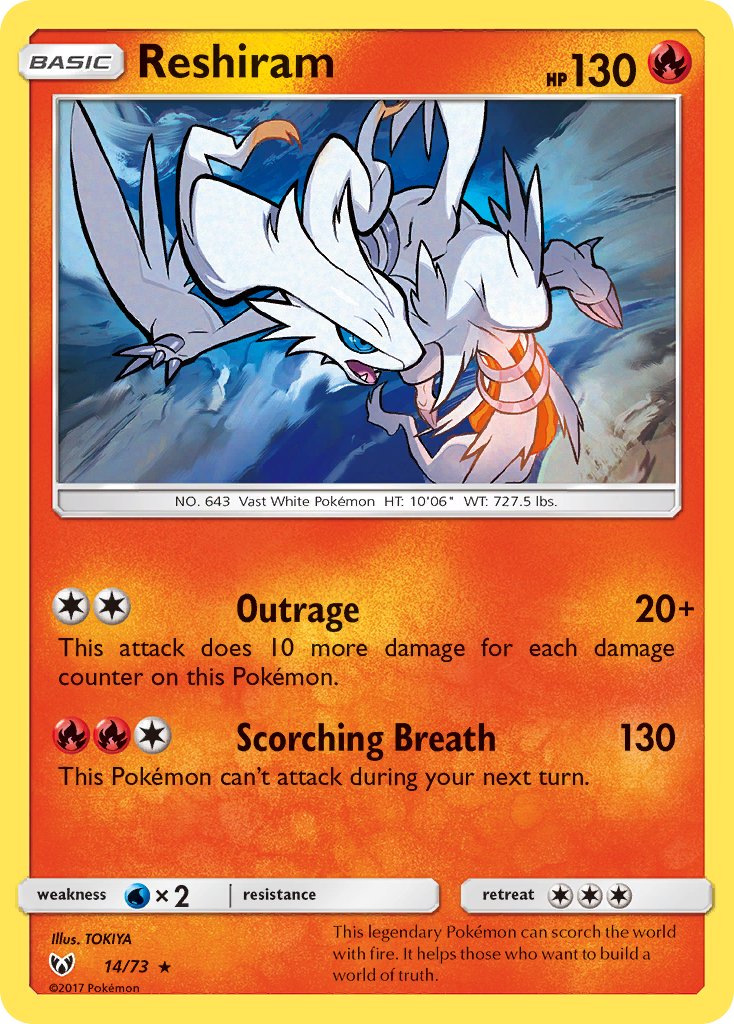 Reshiram (14/73) [Sun & Moon: Shining Legends] | Enigma On Main