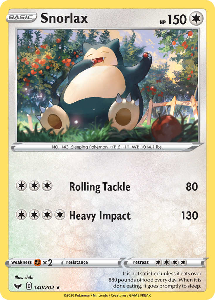 Snorlax (140/202) [Sword & Shield: Base Set] | Enigma On Main