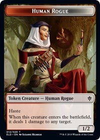 Human Rogue // Food (17) Double-sided Token [Throne of Eldraine Tokens] | Enigma On Main