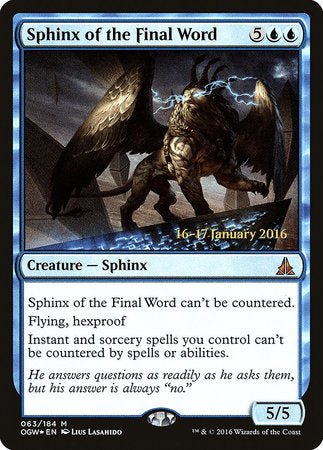 Sphinx of the Final Word [Oath of the Gatewatch Promos] | Enigma On Main