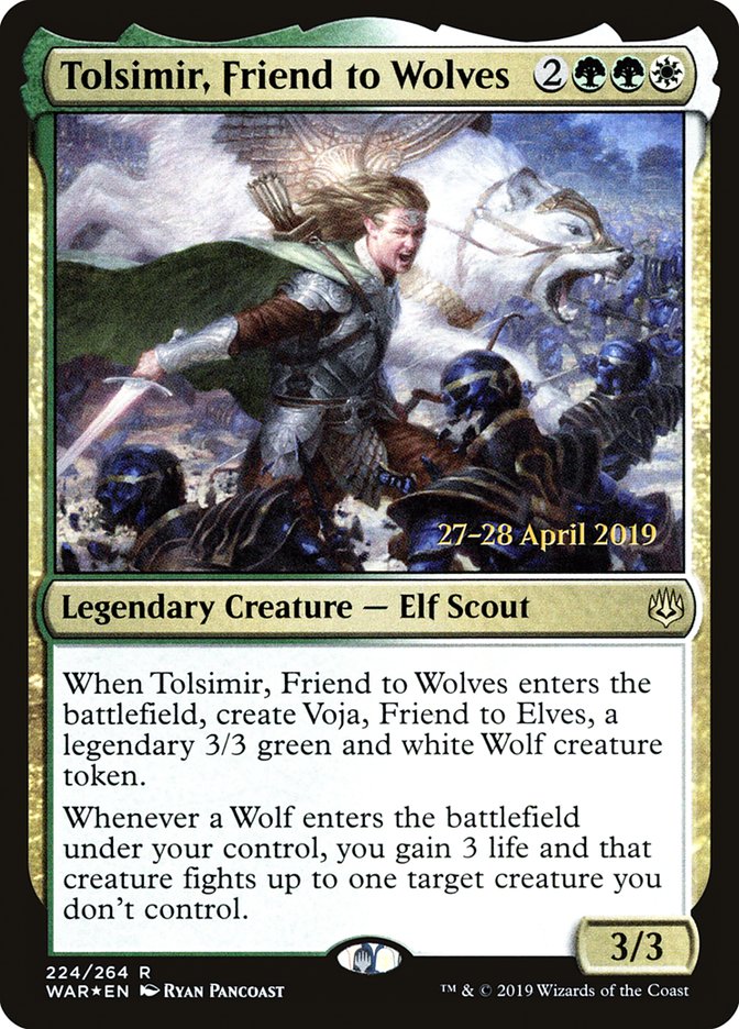 Tolsimir, Friend to Wolves  [War of the Spark Prerelease Promos] | Enigma On Main