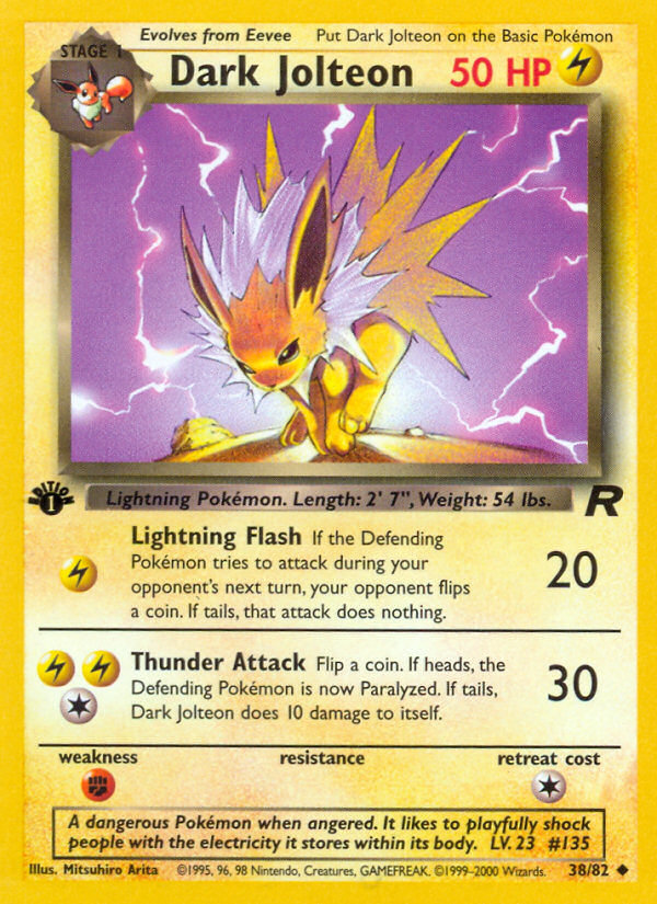 Dark Jolteon (38/82) [Team Rocket 1st Edition] | Enigma On Main