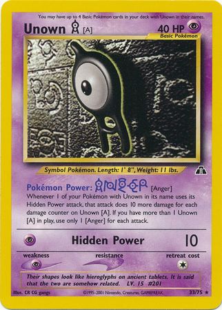 Unown [A] (33/75) [Neo Discovery Unlimited] | Enigma On Main