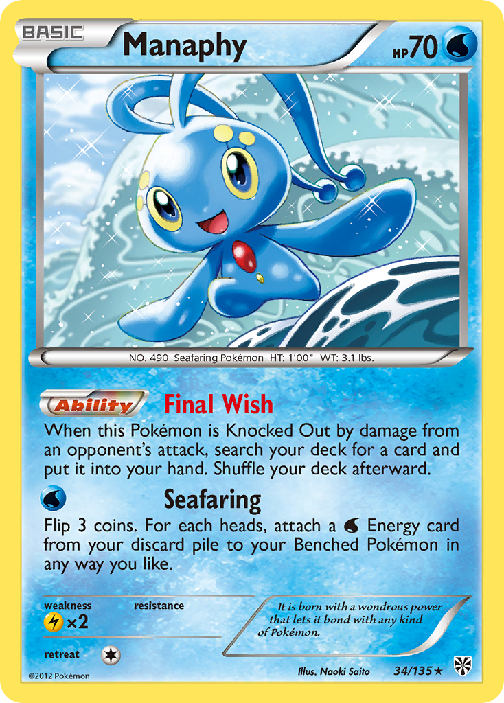 Manaphy (34/135) [Black & White: Plasma Storm] | Enigma On Main