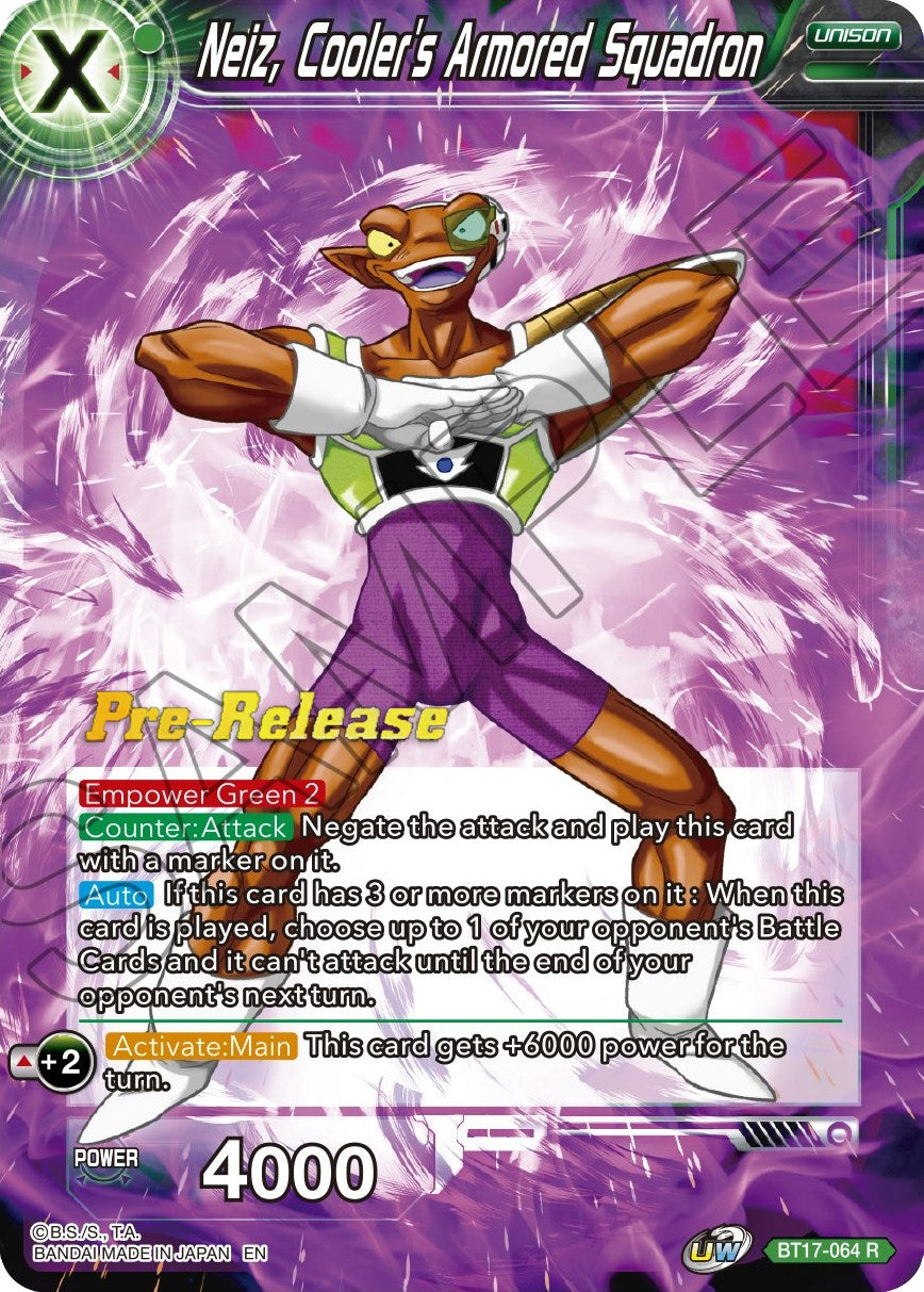 Neiz, Cooler's Armored Squadron (BT17-064) [Ultimate Squad Prerelease Promos] | Enigma On Main