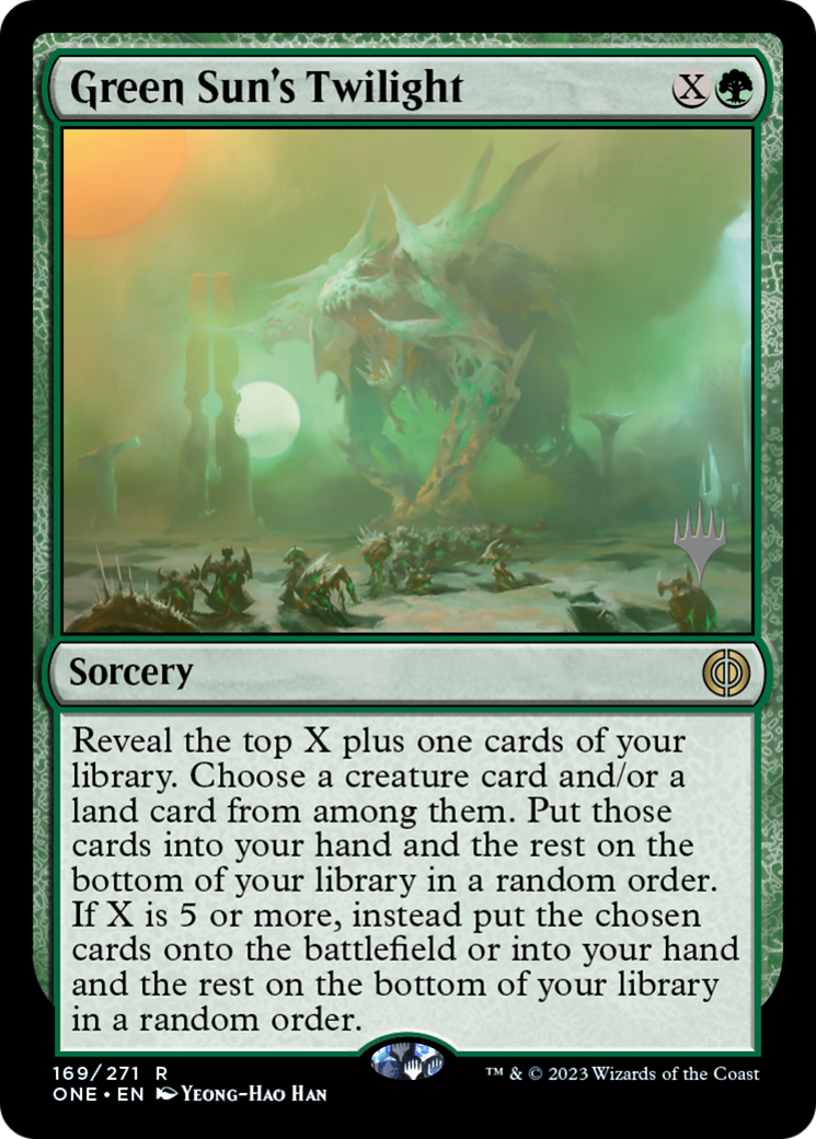 Green Sun's Twilight (Promo Pack) [Phyrexia: All Will Be One Promos] | Enigma On Main