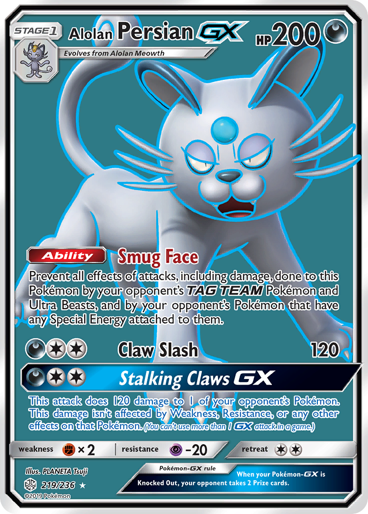 Alolan Persian GX (219/236) [Sun & Moon: Cosmic Eclipse] | Enigma On Main