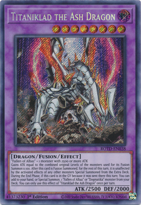 Titaniklad the Ash Dragon [ROTD-EN038] Secret Rare | Enigma On Main