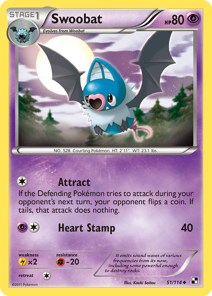 Swoobat (51/114) [Black & White: Base Set] | Enigma On Main