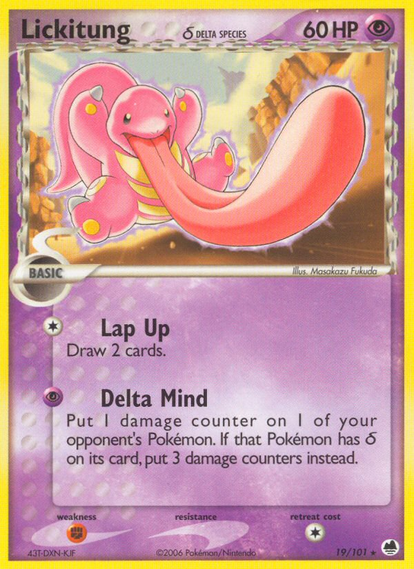 Lickitung (19/101) (Delta Species) [EX: Dragon Frontiers] | Enigma On Main