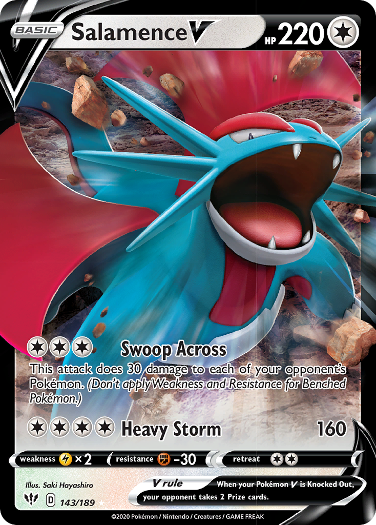 Salamence V (143/189) [Sword & Shield: Darkness Ablaze] | Enigma On Main