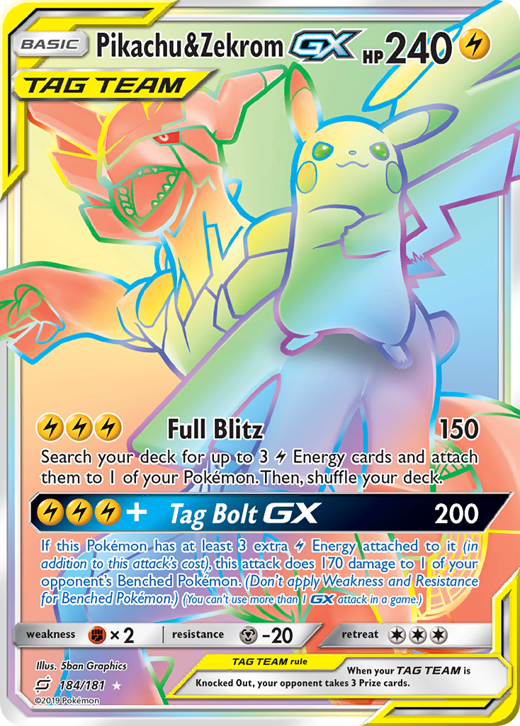 Pikachu & Zekrom GX (184/181) [Sun & Moon: Team Up] | Enigma On Main