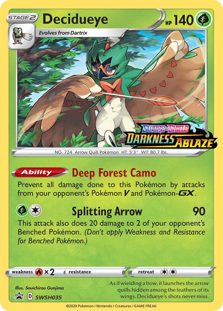 Decidueye (SWSH035) (Prerelease Promo) [Sword & Shield: Black Star Promos] | Enigma On Main