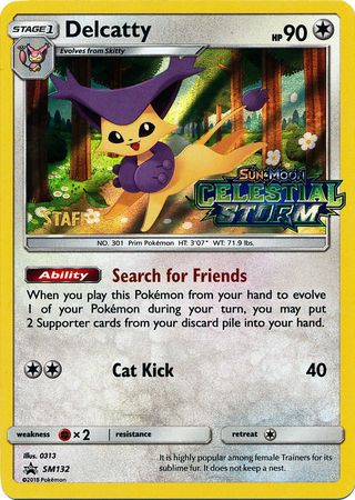 Delcatty (SM132) (Staff Prerelease Promo) [Sun & Moon: Black Star Promos] | Enigma On Main