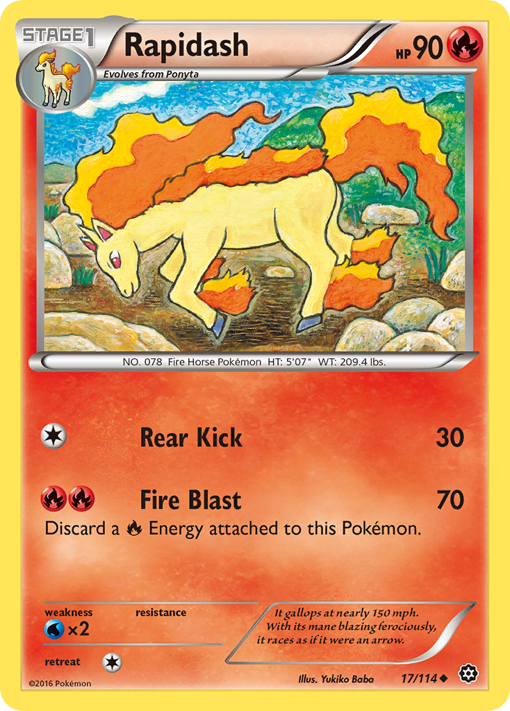 Rapidash (17/114) [XY: Steam Siege] | Enigma On Main