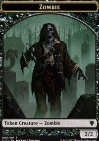 Zombie (005) // Gold (010) Double-sided Token [Commander 2017 Tokens] | Enigma On Main