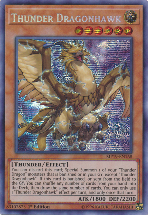 Thunder Dragonhawk [MP19-EN168] Prismatic Secret Rare | Enigma On Main