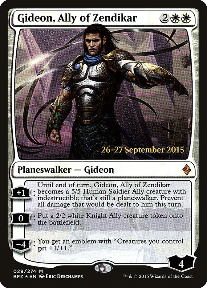 Gideon, Ally of Zendikar  [Battle for Zendikar Prerelease Promos] | Enigma On Main