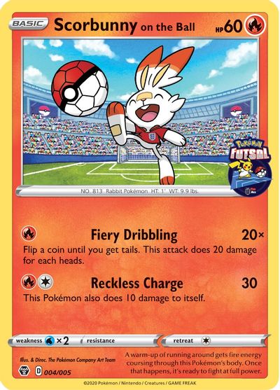 Scorbunny on the Ball (004/005) [Pokemon Futsal Collection] | Enigma On Main