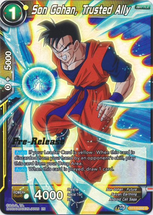 Son Gohan, Trusted Ally (BT13-098) [Supreme Rivalry Prerelease Promos] | Enigma On Main