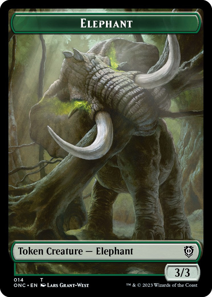 Human Soldier // Elephant Double-Sided Token [Phyrexia: All Will Be One Commander Tokens] | Enigma On Main