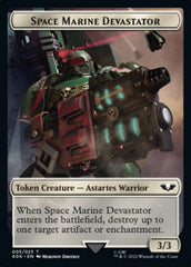 Soldier (002) // Space Marine Devastator Double-Sided Token (Surge Foil) [Universes Beyond: Warhammer 40,000 Tokens] | Enigma On Main