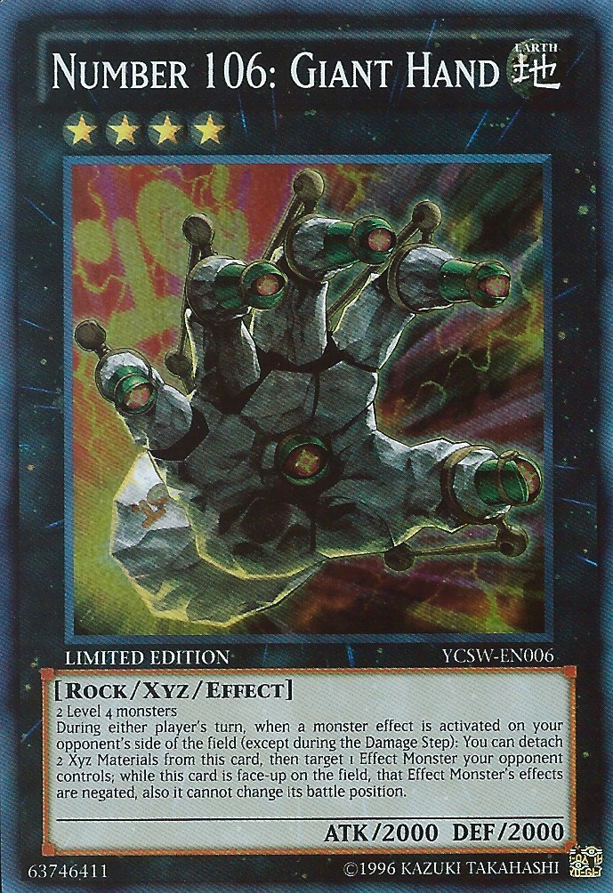 Number 106: Giant Hand [YCSW-EN006] Super Rare | Enigma On Main