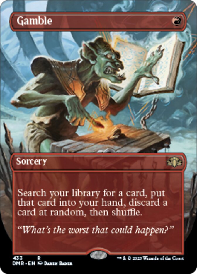 Gamble (Borderless Alternate Art) [Dominaria Remastered] | Enigma On Main
