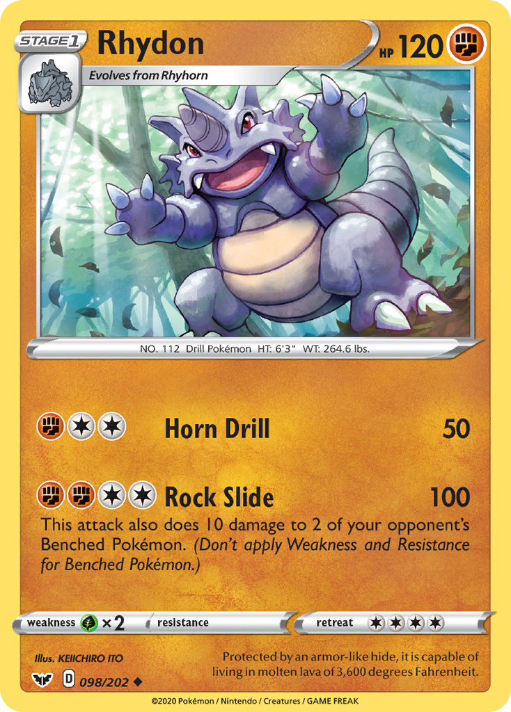 Rhydon (098/202) [Sword & Shield: Base Set] | Enigma On Main