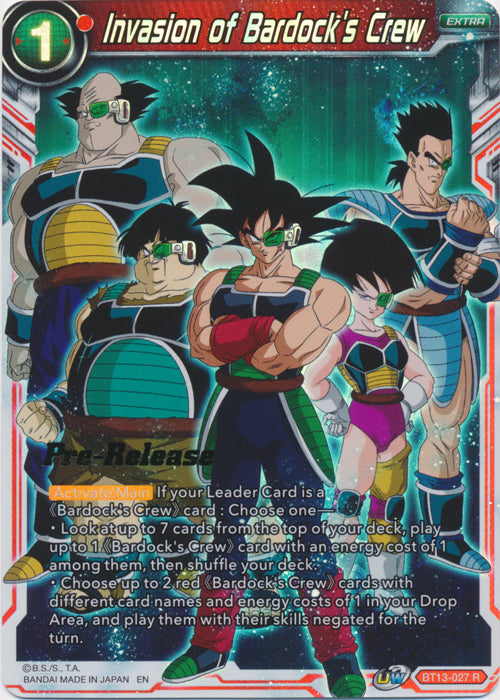 Invasion of Bardock's Crew (BT13-027) [Supreme Rivalry Prerelease Promos] | Enigma On Main