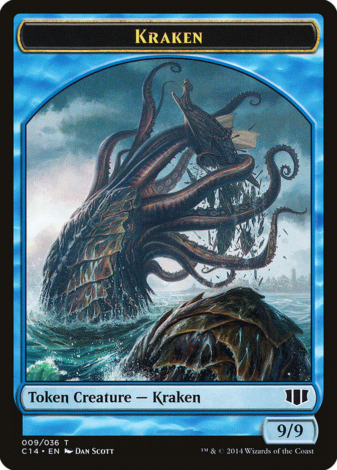 Kraken // Zombie (011/036) Double-sided Token [Commander 2014 Tokens] | Enigma On Main