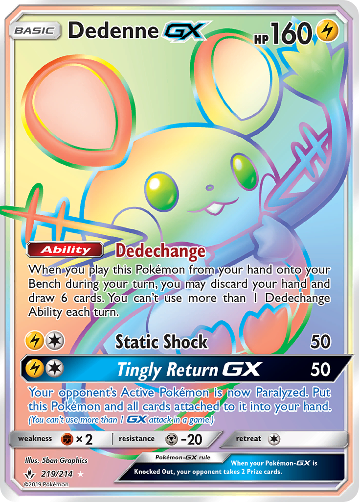 Dedenne GX (219/214) [Sun & Moon: Unbroken Bonds] | Enigma On Main