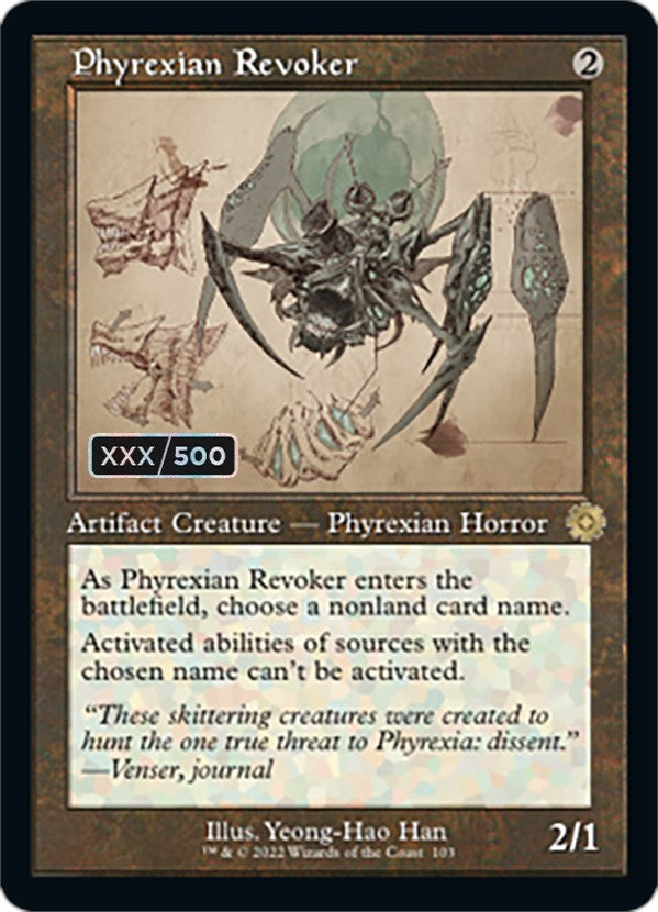 Phyrexian Revoker (Retro Schematic) (Serial Numbered) [The Brothers' War Retro Artifacts] | Enigma On Main