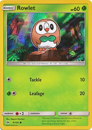 Rowlet (9/149) (Water Web Holo) [Sun & Moon: Base Set] | Enigma On Main