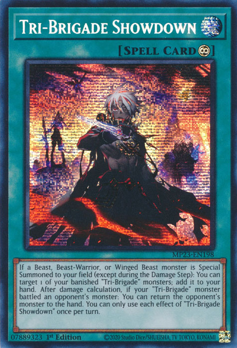 Tri-Brigade Showdown [MP23-EN198] Prismatic Secret Rare | Enigma On Main