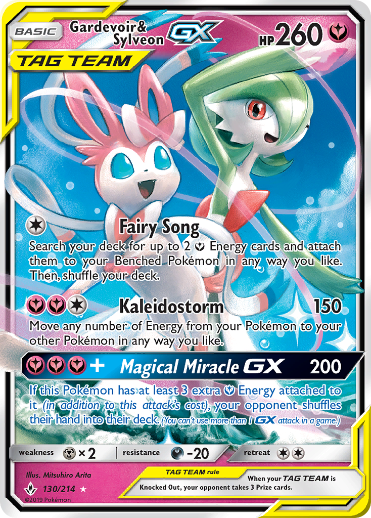 Gardevoir & Sylveon GX (130/214) [Sun & Moon: Unbroken Bonds] | Enigma On Main