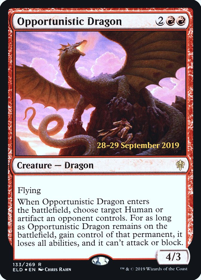 Opportunistic Dragon  [Throne of Eldraine Prerelease Promos] | Enigma On Main