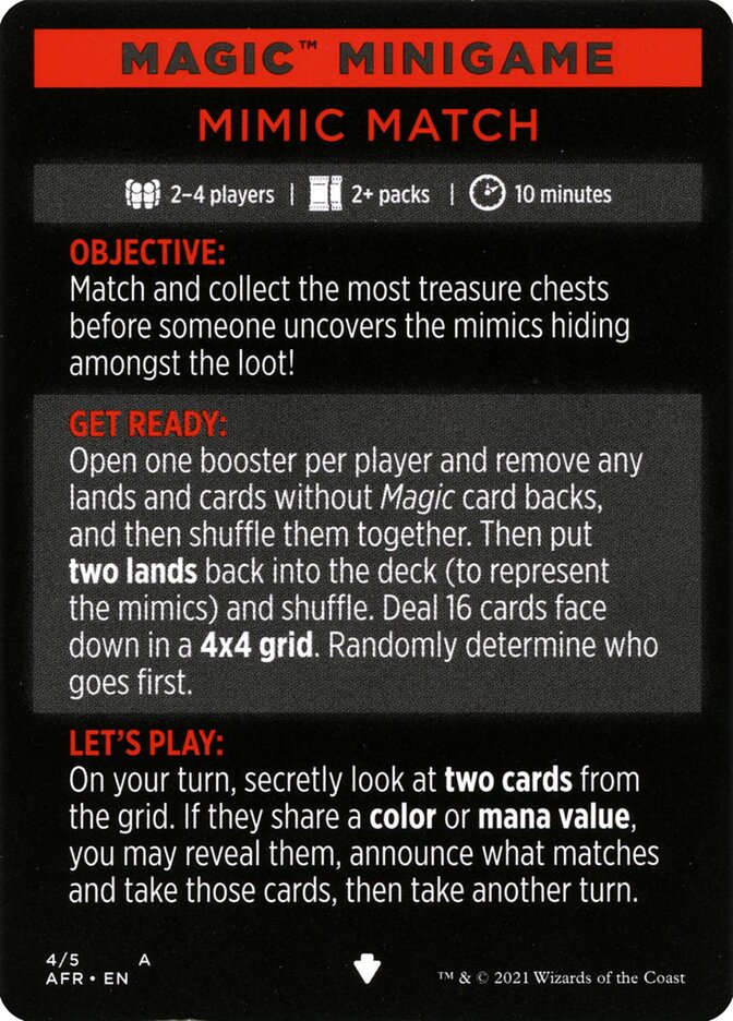 Mimic Match (Magic Minigame) [Dungeons & Dragons: Adventures in the Forgotten Realms Minigame] | Enigma On Main