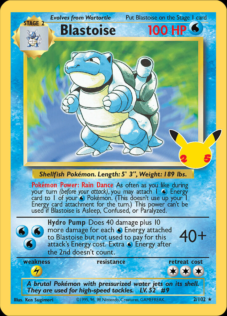 Blastoise (2/102) [Celebrations: 25th Anniversary - Classic Collection] | Enigma On Main